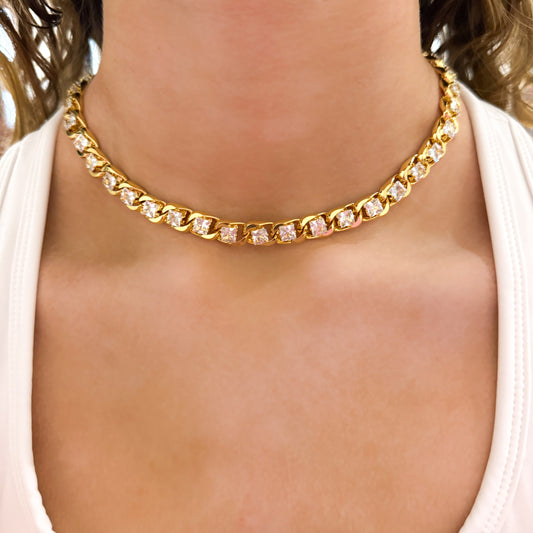 Adeline Cz curb Necklace