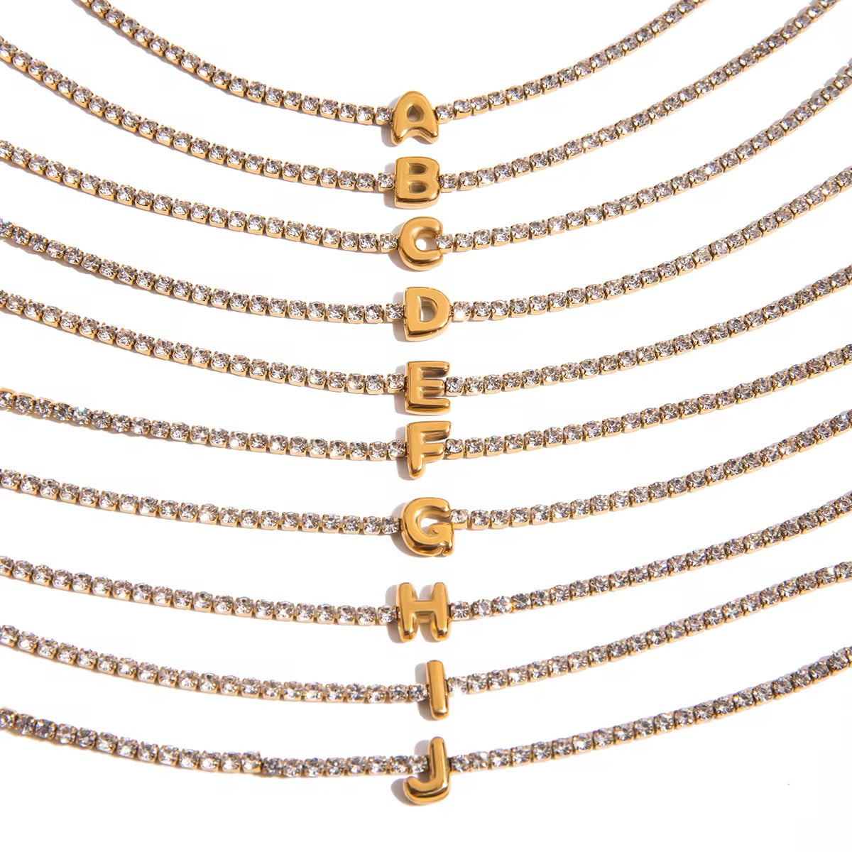 Initial Tennis Bracelet Waterproof
