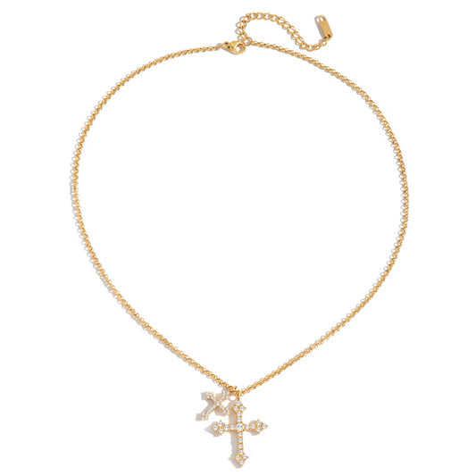 Duo Cross Necklace Water Resistant