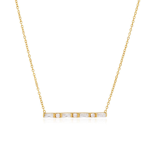 Baguette Bar Necklace Water Resistant