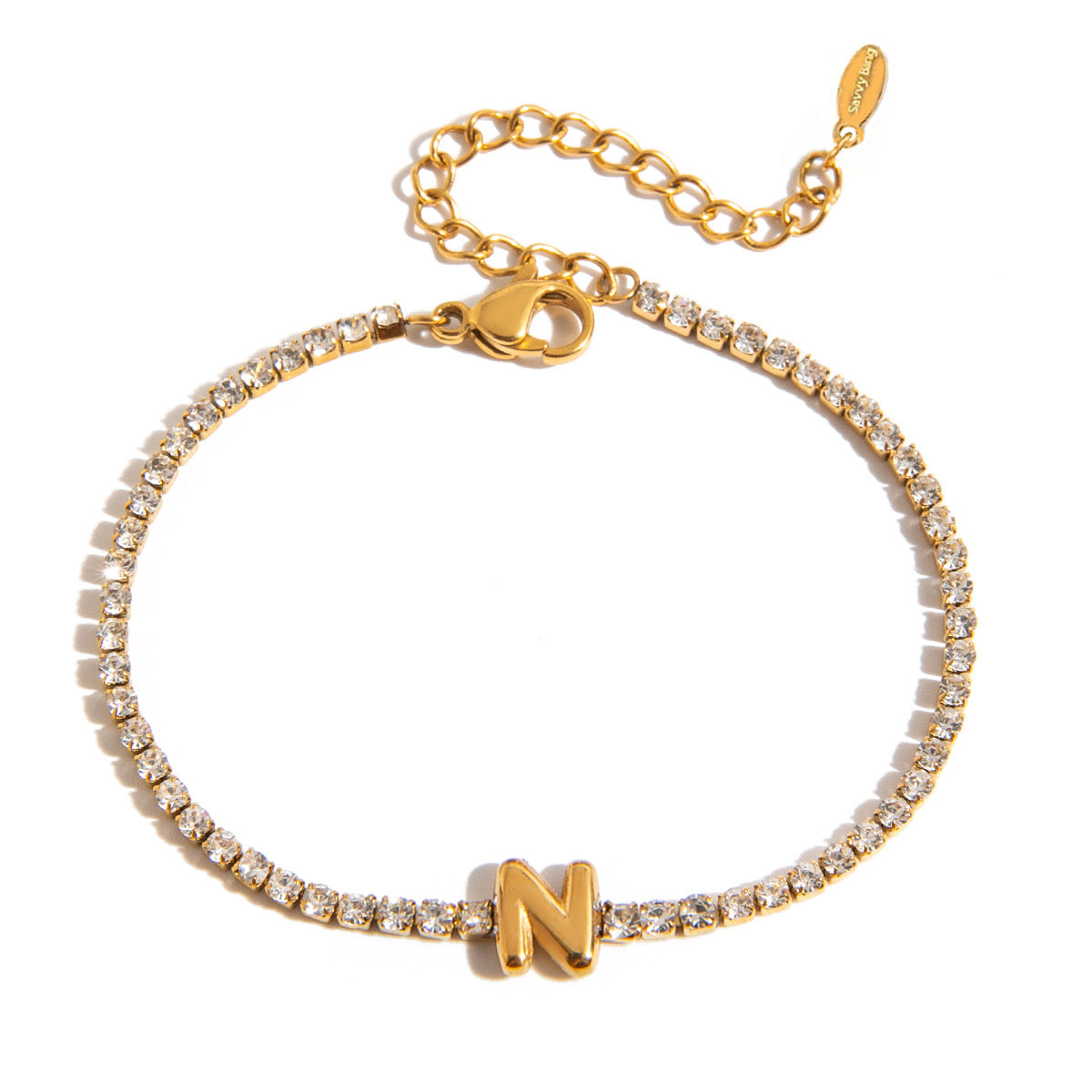 Initial Tennis Bracelet Waterproof