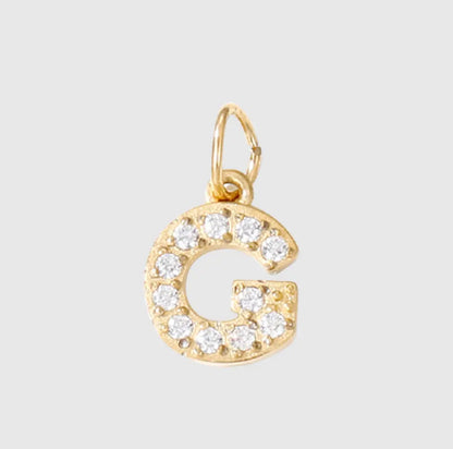 Mini Cz Initial Charms For Charm Necklace & Bracelet