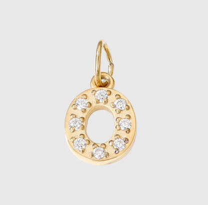 Mini Cz Initial Charms For Charm Necklace & Bracelet