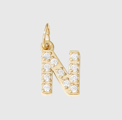 Mini Cz Initial Charms For Charm Necklace & Bracelet