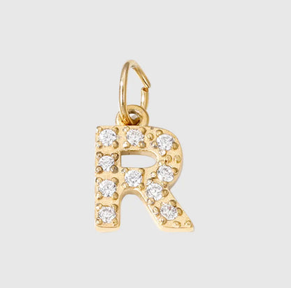 Mini Cz Initial Charms For Charm Necklace & Bracelet