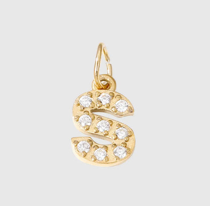 Mini Cz Initial Charms For Charm Necklace & Bracelet