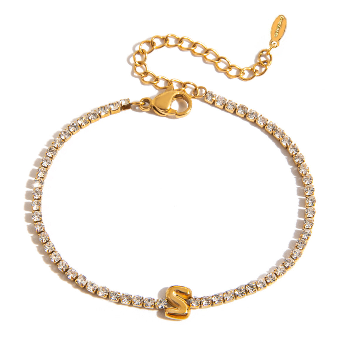 Initial Tennis Bracelet Waterproof