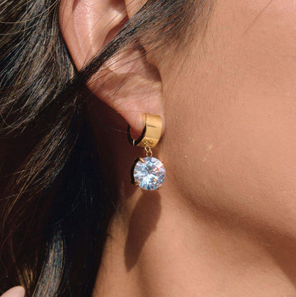 Pear Huggie Earrings Water Resistant