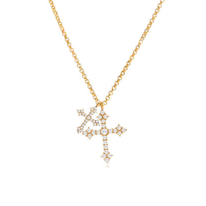 Duo Cross Necklace Water Resistant