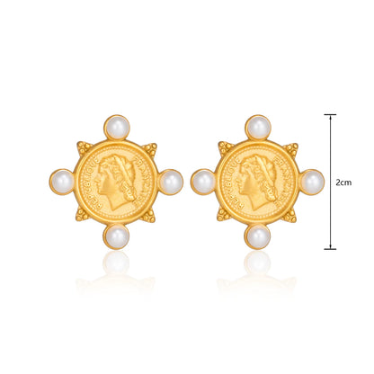 Pearl Coin Earrings Water Resistant