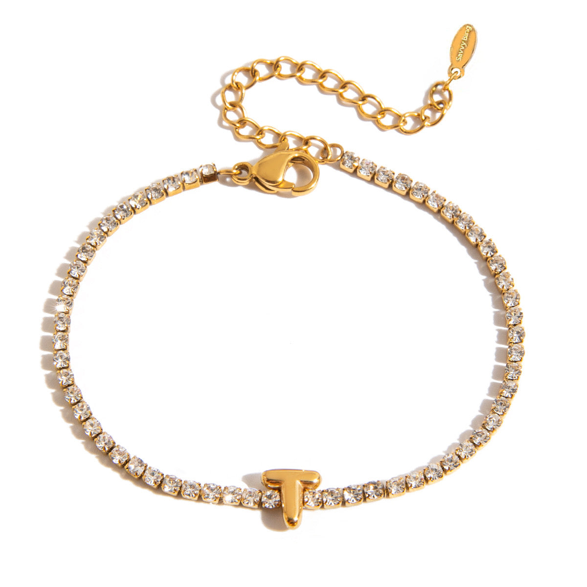 Initial Tennis Bracelet Waterproof