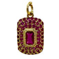 Pink Baguette Square CZ Charm For Charm Necklace