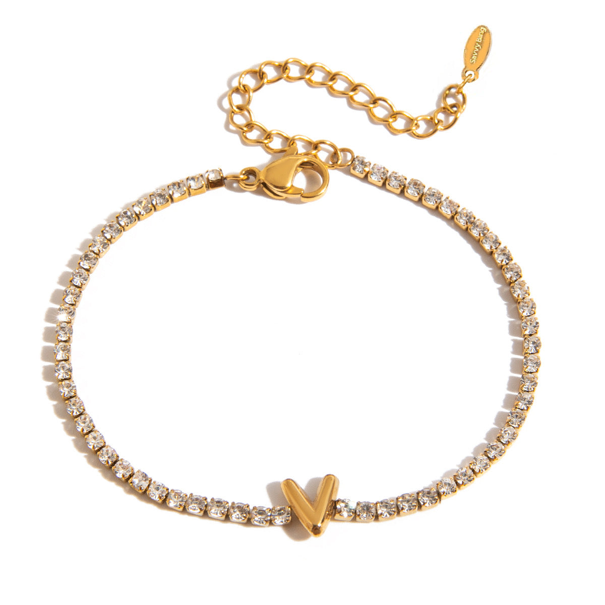 Initial Tennis Bracelet Waterproof