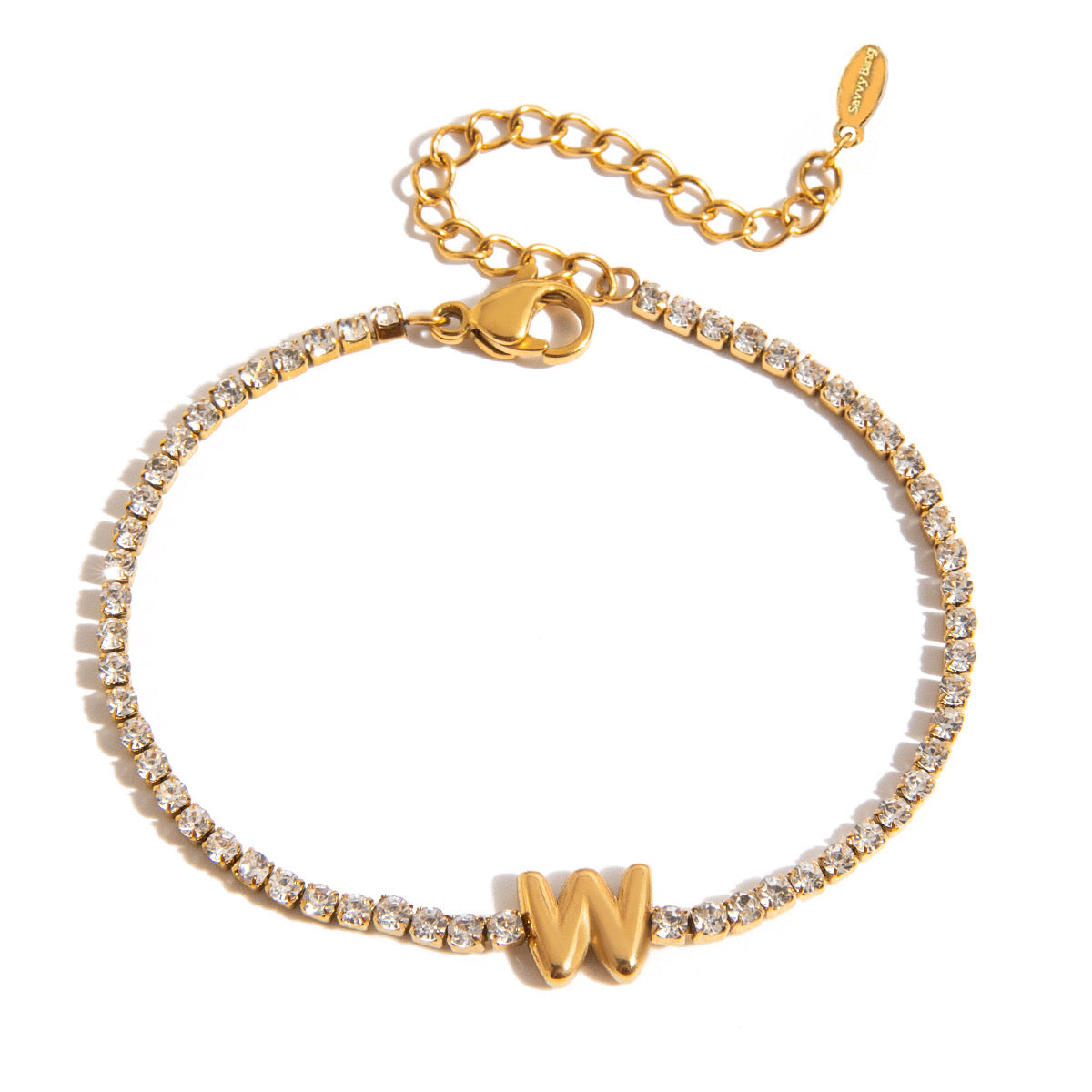 Initial Tennis Bracelet Waterproof