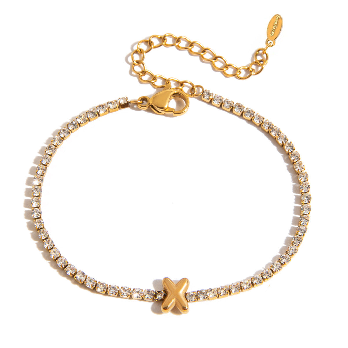 Initial Tennis Bracelet Waterproof