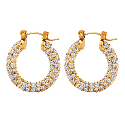 CZ Pave Hoop Earrings