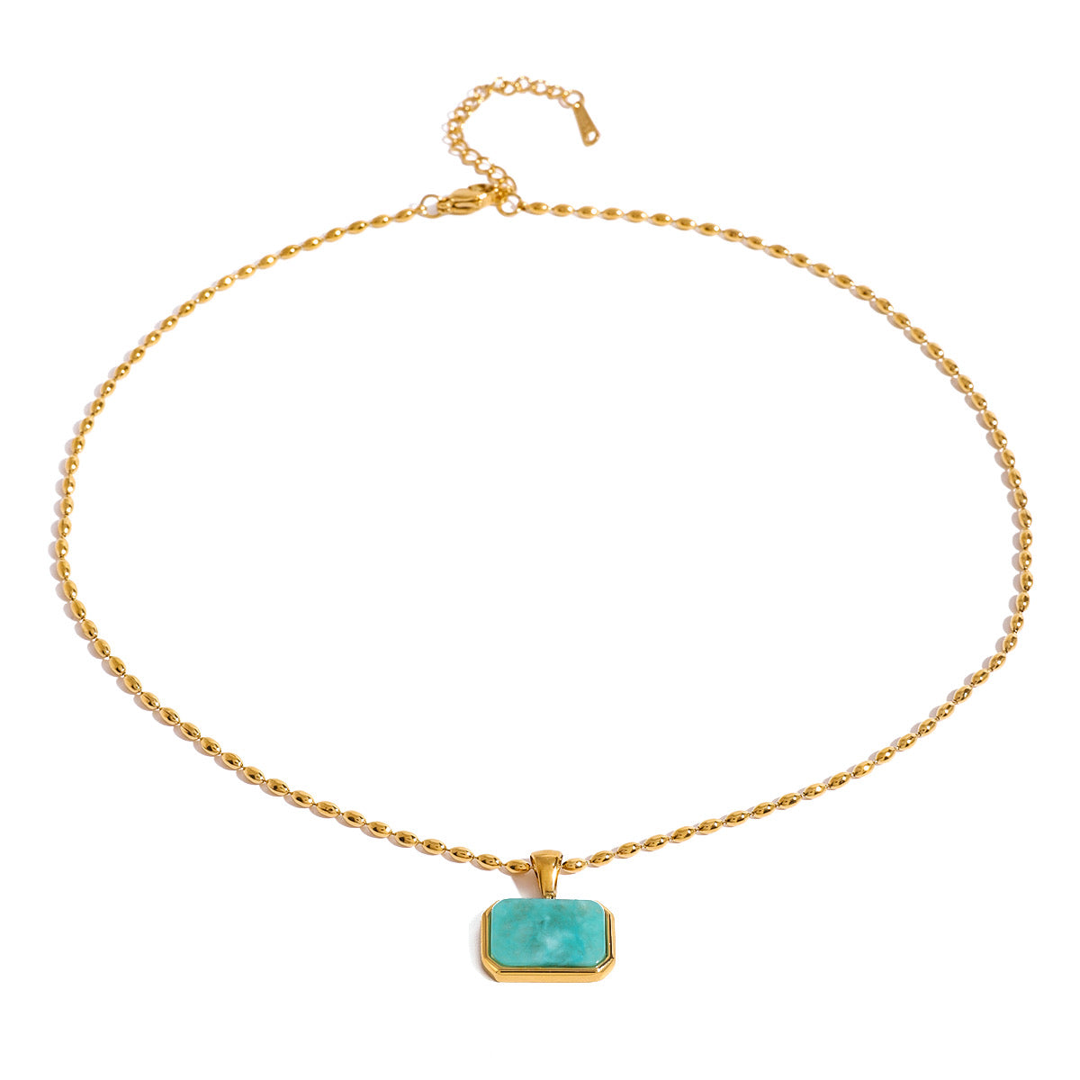 Amazonite Coastal Tag Necklace Water Resistant
