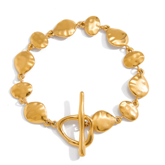 Pebble Texture Toggle Bracelet Water Resistant