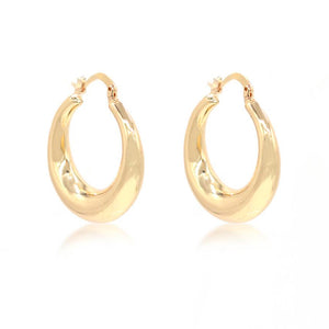 Gold smooth Hoop Earrings- Multiple Sizes